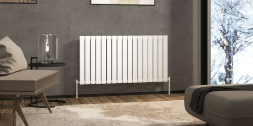 Radiador moderno en una estancia luminosa